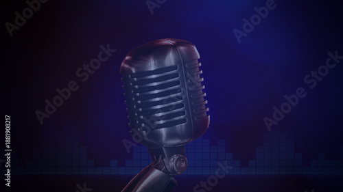 Wallpaper Mural microphone with sound level background Torontodigital.ca