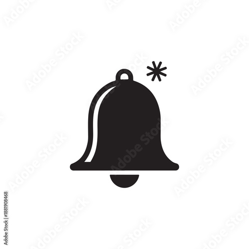 a black notification bell icon conveying an alert message in a modern design silhouette