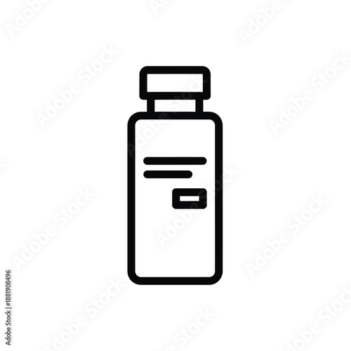 Vector illustration icon black line art icon of a bottle with a cap