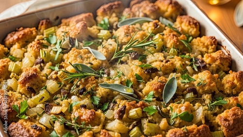 Savory Stuffing with Herbs and Vegetables.