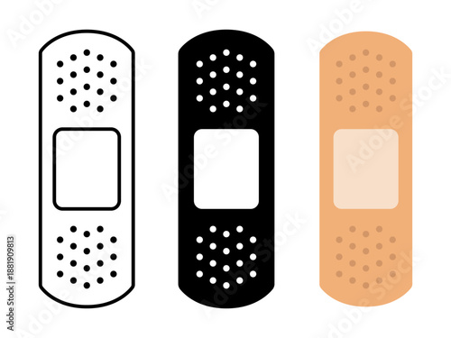 Bandage icon. Plaster. Vector icon isolated on white background.