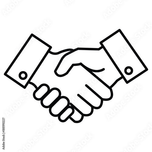 Vector handshake icon for successful business partnership trust agreement and collaboration A symbol of deal greeting