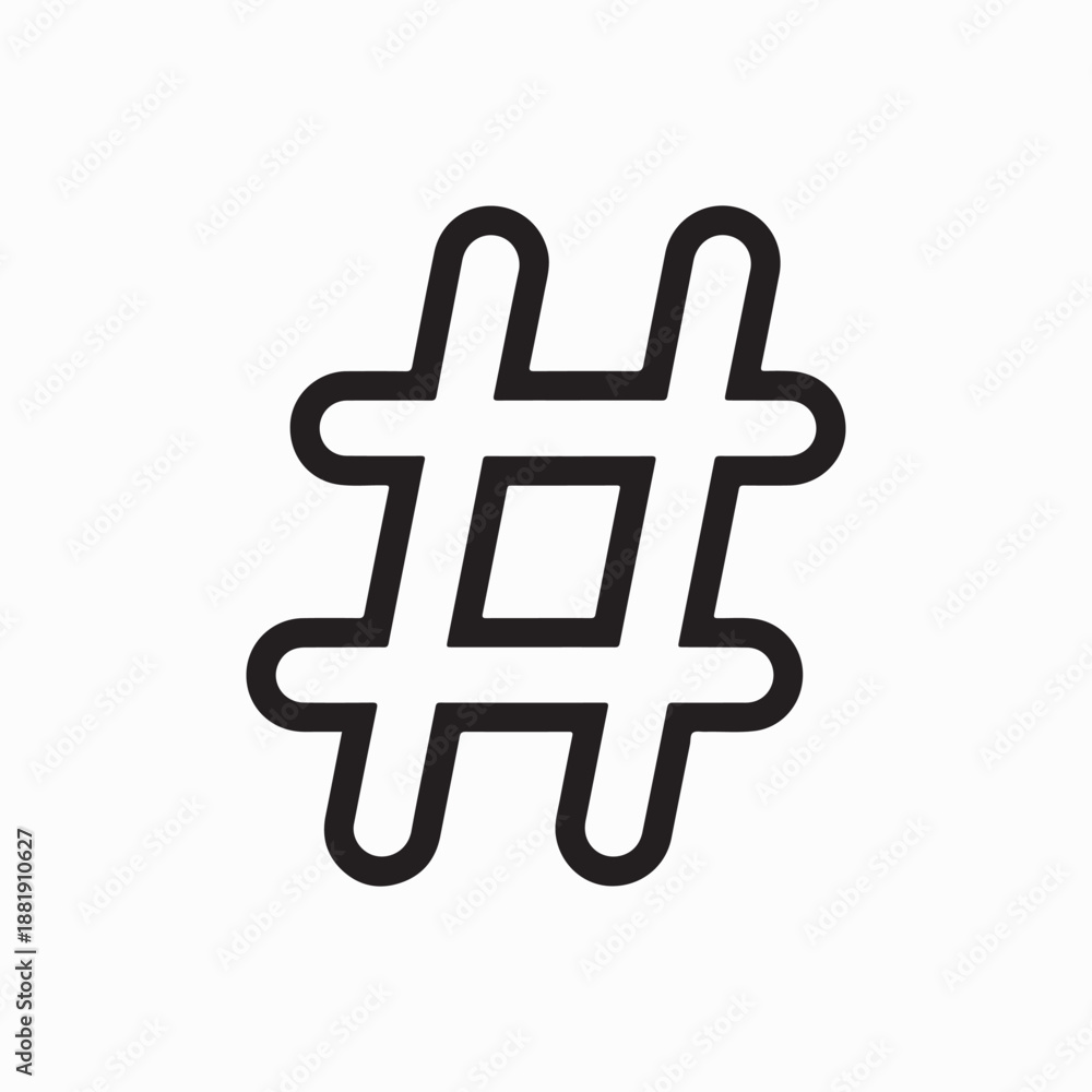 Obraz premium a sleek black hashtag symbol icon modern and minimalist design silhouette