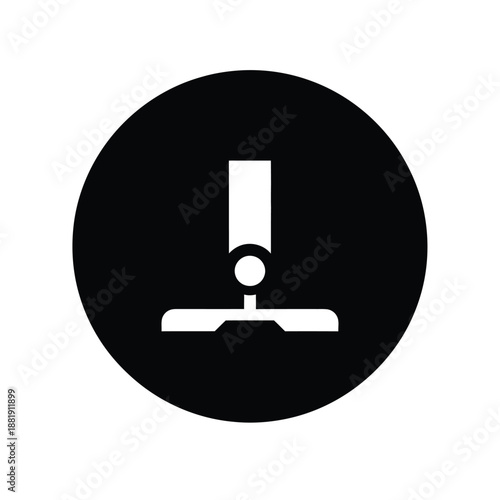 Vector illustration icon black circle icon with white exclamation mark symbol