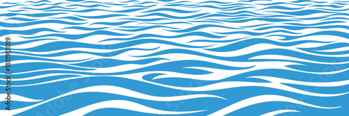 Ripples and water waves, sea surface, vector natural background, banner