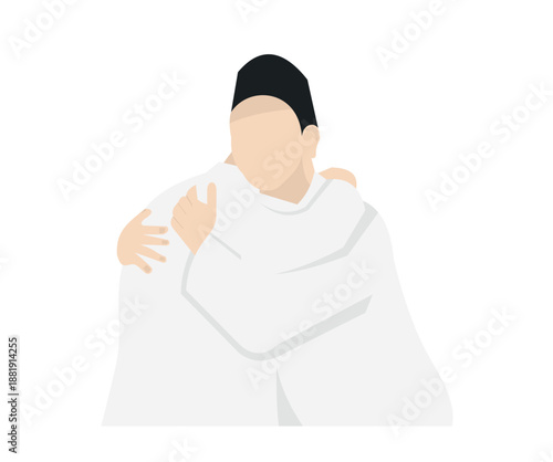Pilgrims Embracing During Hajj or Umrah