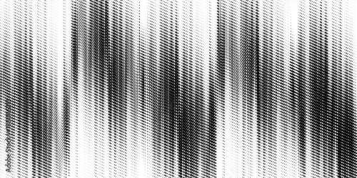 Vector black and white halftone gradient banner, texture template made of lines, grunge graphic backdrop, texture vector background template. eps 10