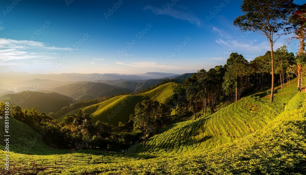 Obraz premium panoramic view of trees on a hill chiang mai thailand