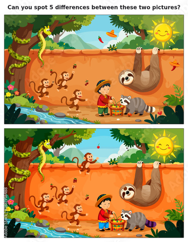 Spot the Difference Kids Activity Sheet – Fun Puzzles & Brain Teasers for Children | Educational Games & Challenges