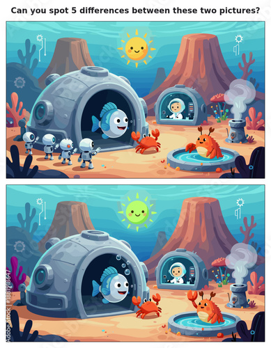 Spot the Difference Kids Activity Sheet – Fun Puzzles & Brain Teasers for Children | Educational Games & Challenges