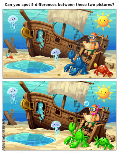 Spot the Difference Kids Activity Sheet – Fun Puzzles & Brain Teasers for Children | Educational Games & Challenges