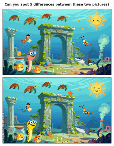 Spot the Difference Kids Activity Sheet – Fun Puzzles & Brain Teasers for Children | Educational Games & Challenges