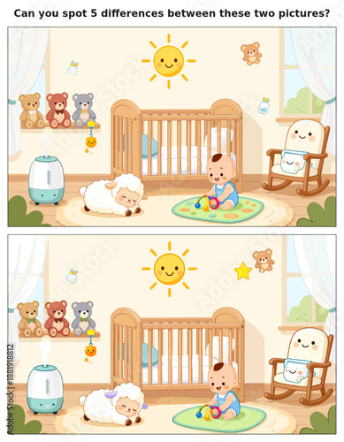 Spot the Difference Kids Activity Sheet – Fun Puzzles & Brain Teasers for Children | Educational Games & Challenges