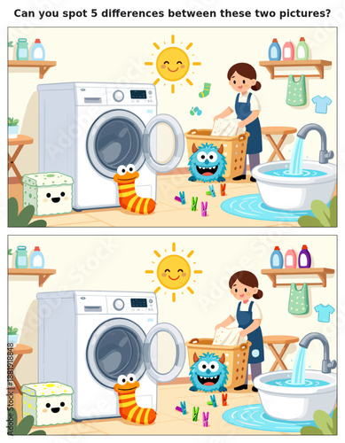 Spot the Difference Kids Activity Sheet – Fun Puzzles & Brain Teasers for Children | Educational Games & Challenges