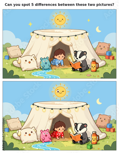 Spot the Difference Kids Activity Sheet – Fun Puzzles & Brain Teasers for Children | Educational Games & Challenges