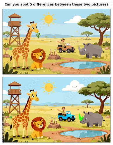 Spot the Difference Kids Activity Sheet – Fun Puzzles & Brain Teasers for Children | Educational Games & Challenges