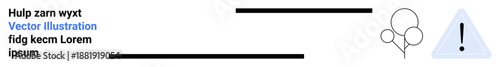 Safety alerts, risk assessment, caution signs, digital communication, visual instructions, abstract concepts. Exclamation icon and overlapping bubbles. Safety alerts and risk assessment concept