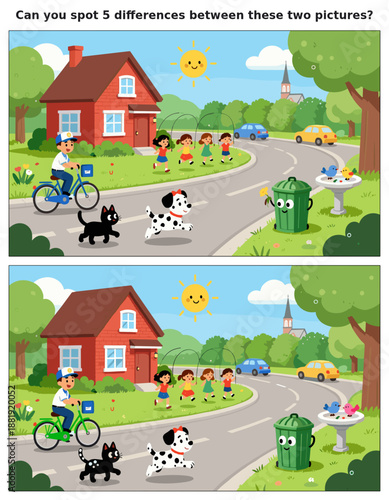 spot the difference, kids activity, fun games, puzzles for kids, educational activity, brain teaser, difference game, coloring pages, coloring books, book cover, kdp, kdp interior, kids challenges, le