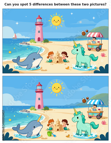 spot the difference, kids activity, fun games, puzzles for kids, educational activity, brain teaser, difference game, coloring pages, coloring books, book cover, kdp, kdp interior, kids challenges, le