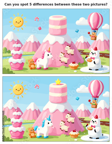 spot the difference, kids activity, fun games, puzzles for kids, educational activity, brain teaser, difference game, coloring pages, coloring books, book cover, kdp, kdp interior, kids challenges, le