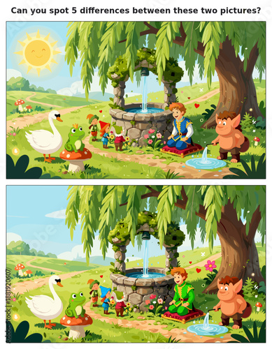 spot the difference, kids activity, fun games, puzzles for kids, educational activity, brain teaser, difference game, coloring pages, coloring books, book cover, kdp, kdp interior, kids challenges, le