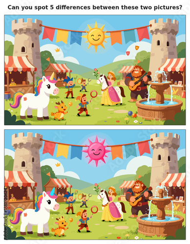 spot the difference, kids activity, fun games, puzzles for kids, educational activity, brain teaser, difference game, coloring pages, coloring books, book cover, kdp, kdp interior, kids challenges, le