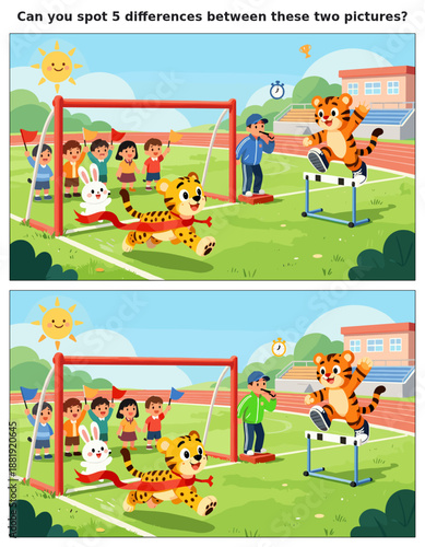 spot the difference, kids activity, fun games, puzzles for kids, educational activity, brain teaser, difference game, coloring pages, coloring books, book cover, kdp, kdp interior, kids challenges, le