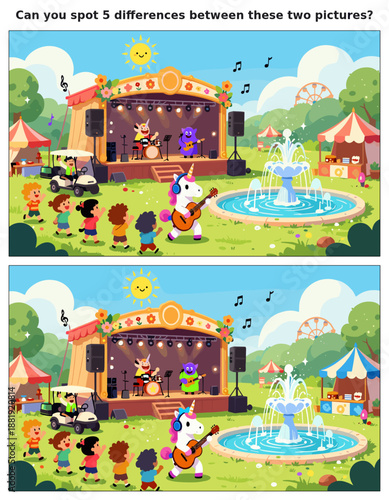 spot the difference, kids activity, fun games, puzzles for kids, educational activity, brain teaser, difference game, coloring pages, coloring books, book cover, kdp, kdp interior, kids challenges, le