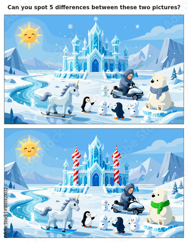 spot the difference, kids activity, fun games, puzzles for kids, educational activity, brain teaser, difference game, coloring pages, coloring books, book cover, kdp, kdp interior, kids challenges, le