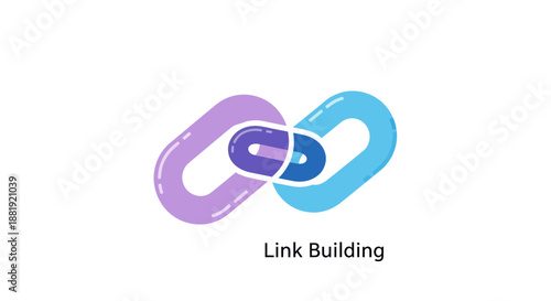 Interconnected Link Building Symbol Representing Connection and Growth.
