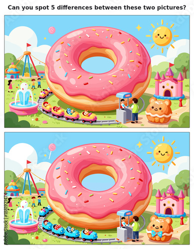 spot the difference, kids activity, fun games, puzzles for kids, educational activity, brain teaser, difference game, coloring pages, coloring books, book cover, kdp, kdp interior, kids challenges, le