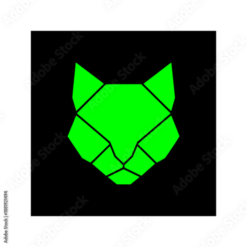 AI Cat Solid Black Silhouette Flat Vector Design