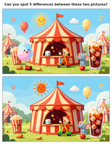 spot the difference, kids activity, fun games, puzzles for kids, educational activity, brain teaser, difference game, coloring pages, coloring books, book cover, kdp, kdp interior, kids challenges, le