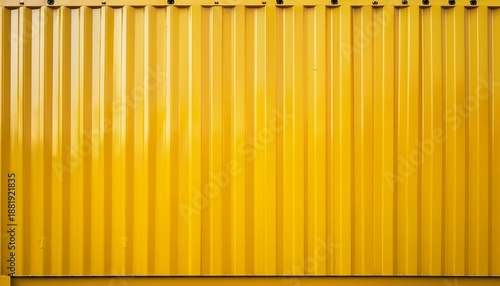 bright yellow shipping container on solid yellow background for industrial and transportation concepts in commercial photography and marketing