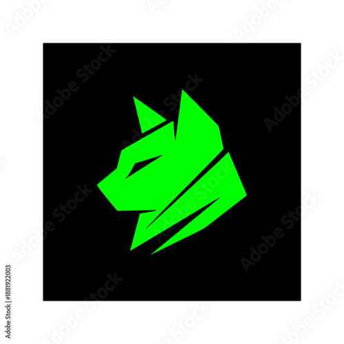 AI Cat Solid Black Silhouette Flat Vector Design