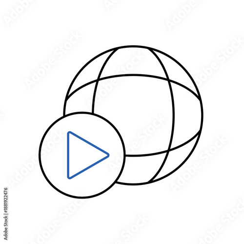 Simple Virtual Tour icon for social media, app, and web design. Vector illustration, Eps 10.