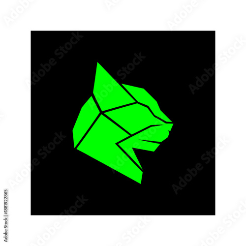 AI Cat Solid Black Silhouette Flat Vector Design