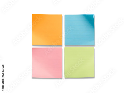 Colorful Sticky Notes on White Background for Effective Planning