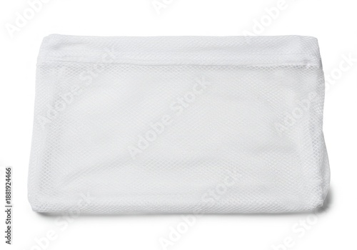 A lightweight, breathable mesh bag with zipper closure, commonly used to protect delicate items in laundry washing machines.
