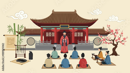 vector of Confucianism culture