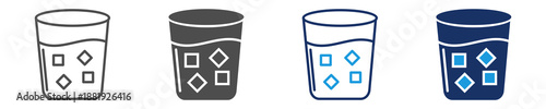 drink water icon set multiple concept