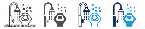 shower icon set multiple concept