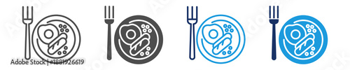 breakfast icon set multiple concept