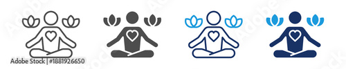meditation icon set multiple concept