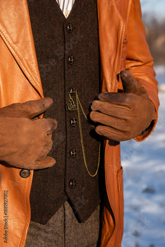 Obraz na plátně Retro aesthetics, male fashion details