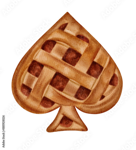Spade shaped pie illustration 
