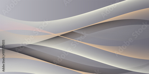 Gray luxury abstract background with wavy shapes.