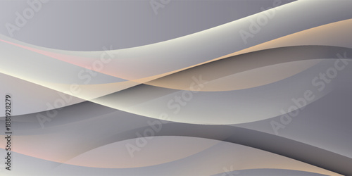Gray luxury abstract background with wavy shapes.