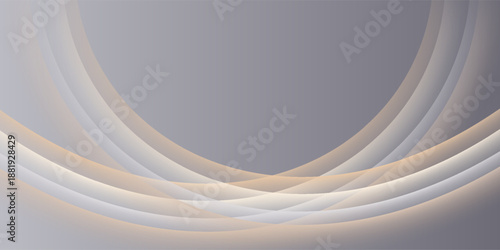 Abstract vector wavy lines flowing smooth curve gold white gradient color in concept of luxury, technology, modern.