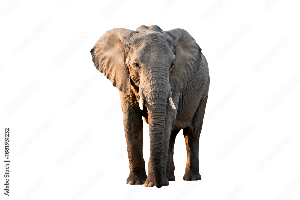 Fototapeta premium Portrait of a Young African Elephant with Tusks